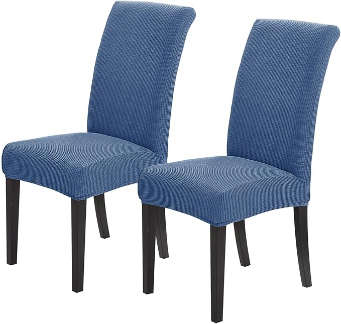 Joccun Chair Covers for Dining Room Set of 2,Dining Chair Slipcovers Stretch Dining Room Chair Covers Seat Protector,Washable Parsons Chair Cover for Home,Hotel(Riverside,2 Pack)