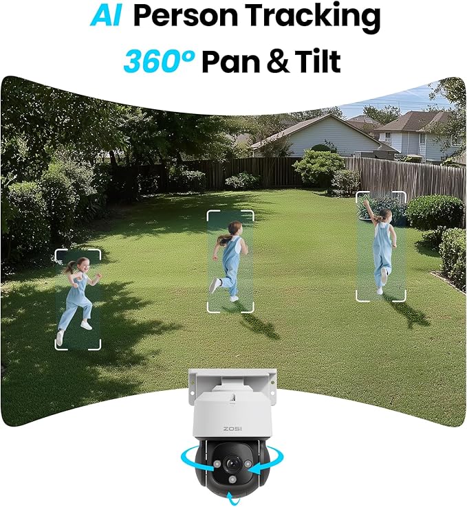 ZOSI C290 4K 16CH POE Security Camera System for 24/7 Recording, 12 x 8MP Wired PoE IP Cameras Outdoor, 360 View, AI Human/Vehicle/Face Detection, Two-Way Talk, Siren Alarm, Auto Tracking, 4TB HDD