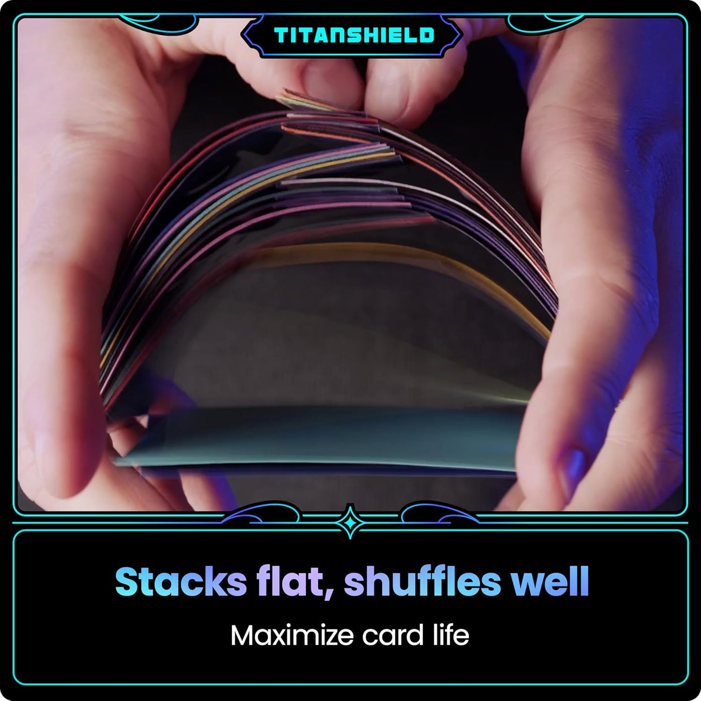 TitanShield (150 Sleeves, Black) Compatible with Standard Sized Board Games, MTG Magic The Gathering, Pokemon, Lorcana and Trading Cards 2.5" x 3.5" 66x91mm