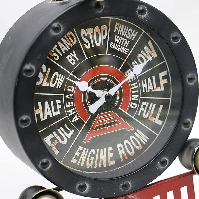 YOUKI Vintage Train Wall Decor,Steampunk Clock,Train Gifts for Men,Man Cave Clock,Wall Art for Office Bedroom