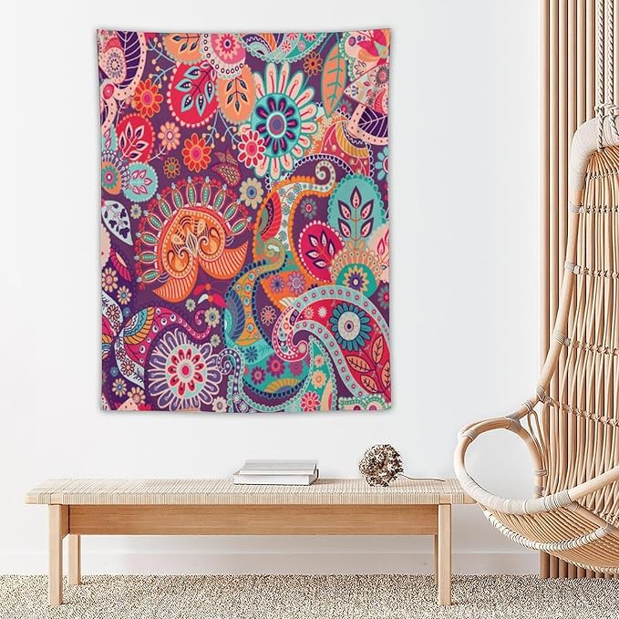 ICMOLYYENLO Palm Leaf Tapestry Wall Hanging, Tropical Leaves Plant Jungle Green Hawaiian Art Home Decor for Guest Bedroom Living Room Dormitory 60x60 Inch