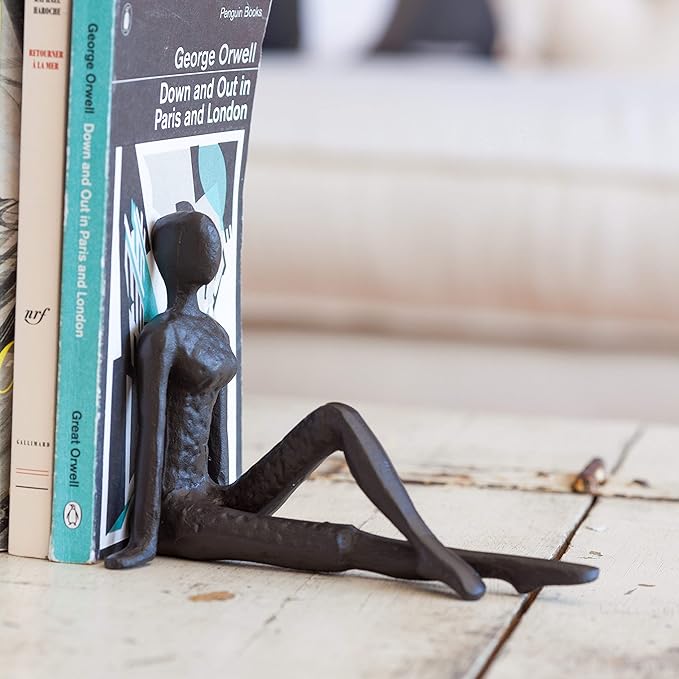 Danya B. ZI11217 Contemporary 2 Piece Ladies Stretching Cast Iron Metal Art Bookend Set