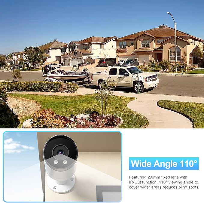 5MP PoE Camera, Outdoor Bullet Security IP Camera, Smart Dual Light Color Night Vision, Waterproof IP67, Built-in Mic/Audio, 2.8mm Lens Wide Angle 110°, Human & Vehicle Detection, INB5GD49E