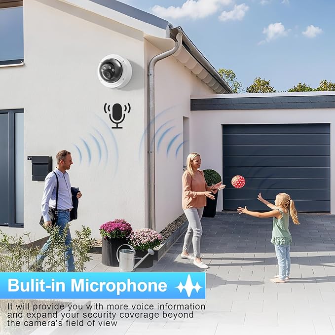 8MP@30fps PoE Camera, 4K Vandal-Proof Dome IP Camera Outdoor, 5X Motorized Lens 2.7~13.5mm, IP67, Built-in Mic, B/W Night Vision 120ft, Human & Vehicle Detection, No PT Supported, IND8VR57Z