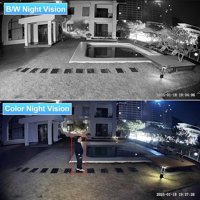 UltraHD 12MP IP PoE Camera, Outdoor Bullet Security Camera, Waterproof IP67, 4mm Fixed Lens, Smart Dual Light Color Night Vision, Two Way Audio, Human and Vehicle Detection, INB12LD37Y