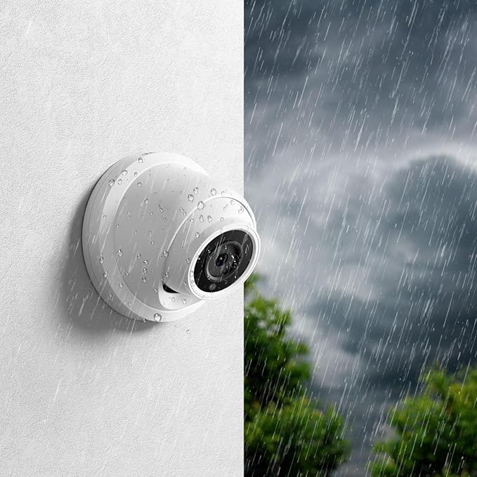 PoE Camera 4MP with Mic, IP Dome Security Surveillance Camera, Waterproof IP67, Night Vision 100ft, 2.8mm Lens Wide Angle 110°, Motion Detection, Human&Vehicle Detection, IND4FR93A (White)