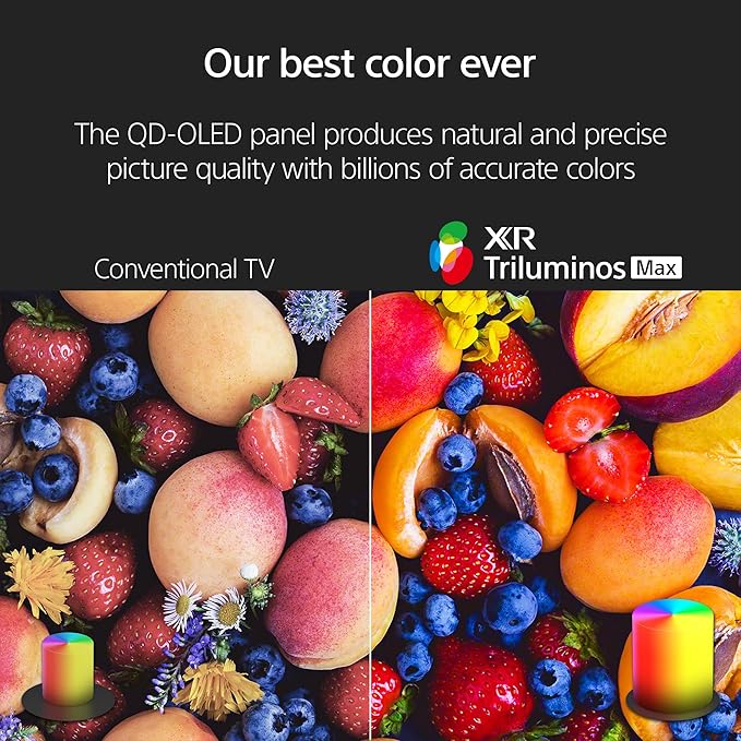 Sony BRAVIA 8 II 65 Inch TV, QD OLED, 4K Smart Google TV, XR Processor with AI Technology, Ultra Slim Design, 120hz Television, Dolby Vision/Atmos, Exclusive Features for PS5, K-65XR80M2, 2025 Model