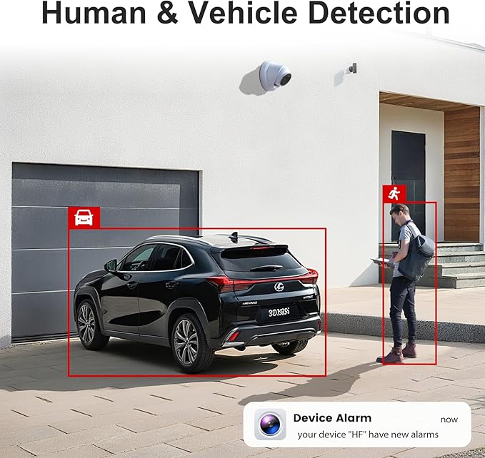 Anpviz 8CH 4K PoE Security Camera System, 6pcs 8MP Wired PoE IP Cameras with Human Vehicle Detection, Smart Dual Light Color Night Vision, 4K/8MP 8CH NVR with 2TB HDD for Business Home (U Series)