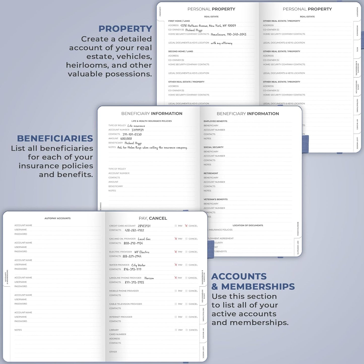 Clever Fox End of Life Planner – Final Arrangements Organizer for Beneficiary, Will Preparation, Last Wishes & Funeral Planning, A5 (Midnight Blue)