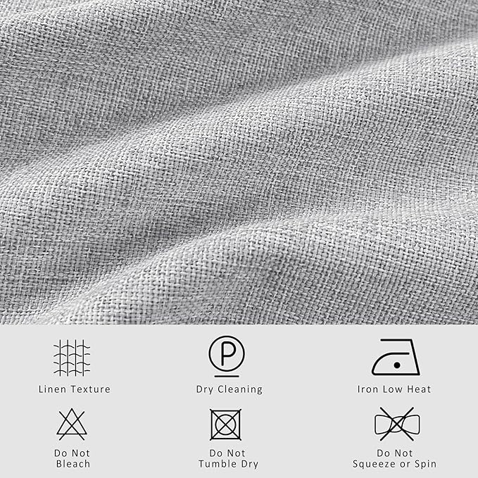 Macochico Extra Wide Full Blackout Linen Curtains for Sliding Door Silver Grey Pinch Pleated Linen Curtains 96 Inches Long for Bedroom Living Room Farmhouse with Tieback 120”Wx96”L 1 Panel