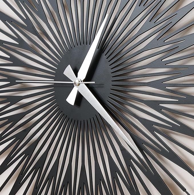 Sun Rays Wall Clock, Large Metal Decorative Wall Clock, Modern Minimalist Wall Decor (Gold, Small)