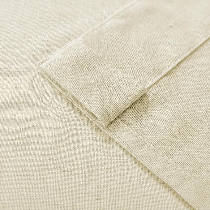 Joydeco Linen Curtains 90 Inch Length 2 Panel Sets,Light Filtering Curtains for Bedroom 100 Inch Wide Living Room Drapes with Back Tabs & Rod Pockets (W100 x L90 Inch, Linen)