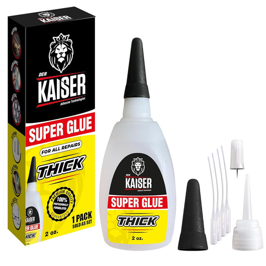 Thick Cyanoacrylate (CA) Super Glue â 2 oz Bottle â Gap-Filling Adhesive for Wood, Stone, Ceramic, and DIY Repairs