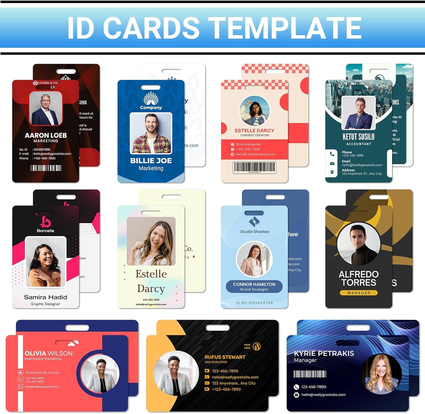 Custom Id Badge Custom Id Card Identification Badges Customizable Personalized Name Badge Customize Name Tag Photo Logo Employee Work Office Volunteer Customized Personal (Vertical-3)