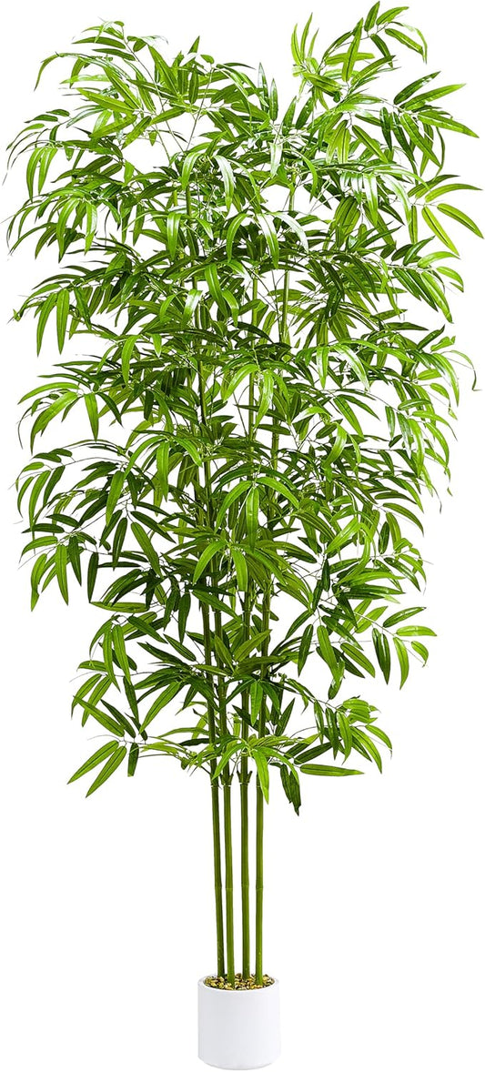 Artificial Bamboo Tree 6FT Tall Fake Plants Faux Silk Plant, Faux Bamboo Plant for Home Office Indoor Outdoor Decor Artificial Trees with Tall Planter
