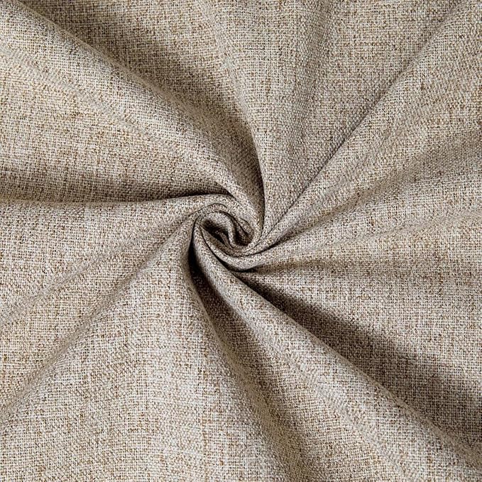 Linen Curtains 90 Inch Length 2 Panels Set, 100% Blackout Curtains Textured Thermal Insulated, Grommet Light Blocking Drapes for Living Room Bedroom Luxury Decor(52W × 90L inch, Linen)