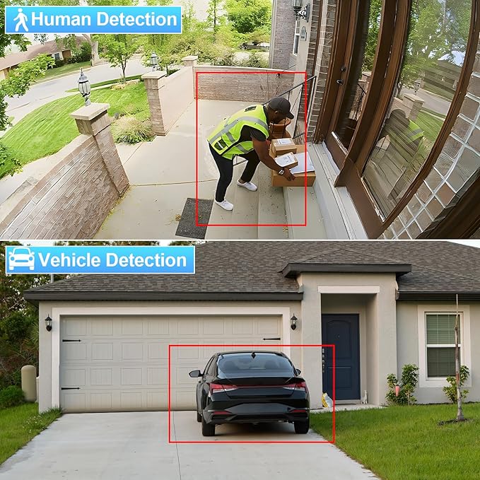 5MP PoE IP Camera, Bullet Security Surveillance Camera Outdoor IP67, Fixed Lens Wide 2.8mm with Wide Angle 110°, Built-in Mic, Human & Vehicle Detection, Night Vision 100ft, INB5GR49E