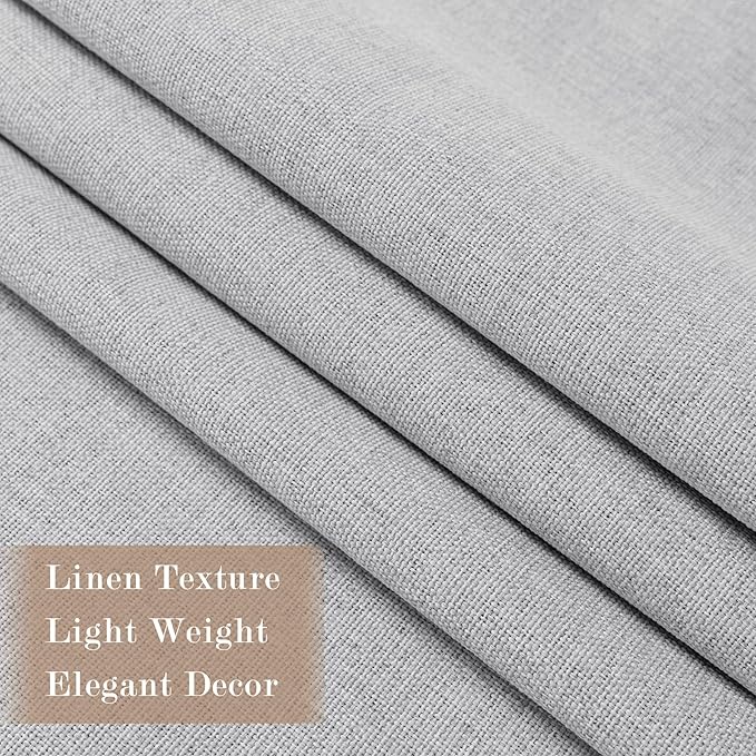 Room Divider Curtains Screen Partitions, Linen Look 100% Blackout Drapery 84 Inches Long, 120" Wide Pinch Pleated Window Drapes, Privacy Protecting, Light Blocking, (1 PC, Silver Grey)