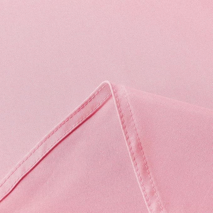 sancua Rectangle Tablecloth - 54 x 54 Inch - Stain and Wrinkle Resistant Washable Polyester Table Cloth, Decorative Fabric Table Cover for Dining Tables, Buffet Parties and Camping, Pink