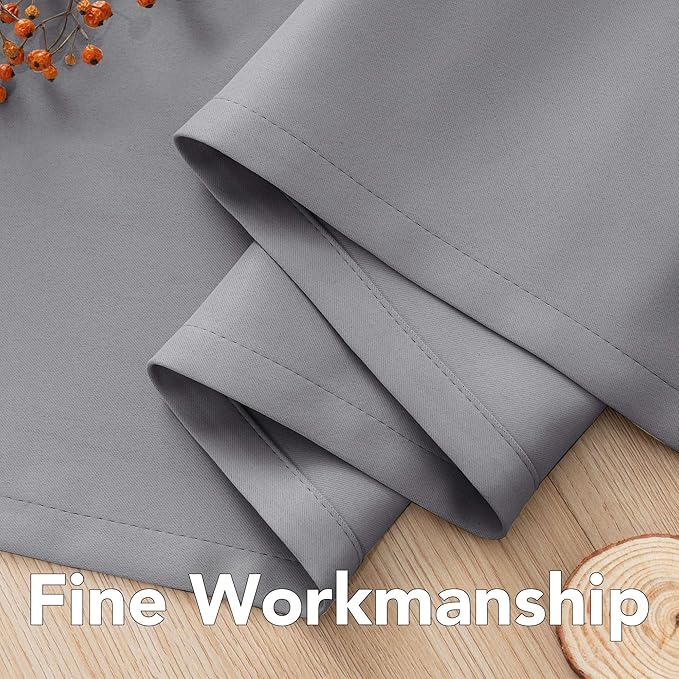 H.VERSAILTEX Grommet Blackout Curtains for Bedroom and Living Room 2 Panels Set Room Darkening Curtains/Window Panel Drapes - 52 inch Wide by 84 inch Long Solid Dove Gray Pattern,Grommet Top