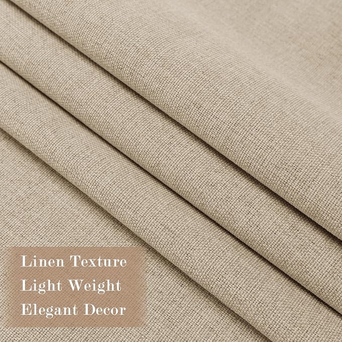 120" Wx102 L Linen Room Divider Drapes for Doorway/Glass Window/Sliding Door/Patio, Extra Wide Pinch Pleated Full Blackout Curtains for Girls Boys Teen Kids Room, 1 Panel, Sand Beige