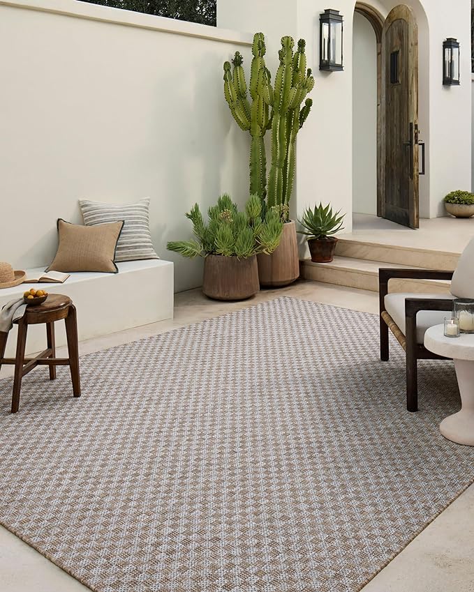 Loloi Amber Lewis Topanga Collection TOP-02 Natural/Silver 3'-11" x 5'-11" Indoor/Outdoor Accent Rug