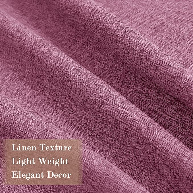 Extra Wide 100% Blackout Linen Textured Curtains - Room Dividers, W150 x L108 (1 Panel), Pinch Pleat Drapes for Living Room, Full Light Block Out Drapery for Sliding Door, Lilac