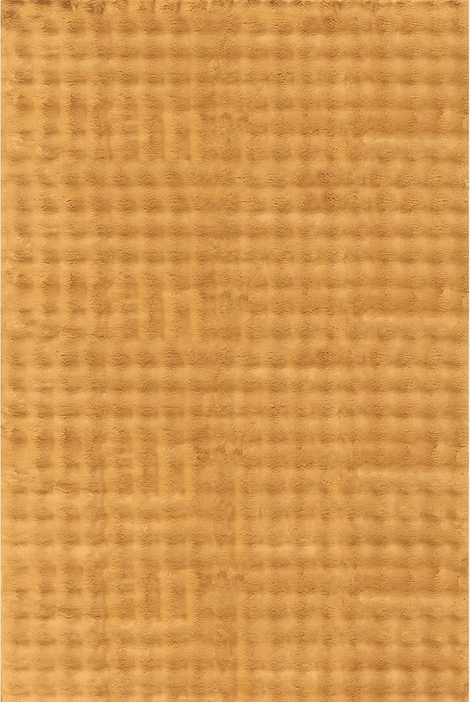 nuLOOM Jeni Checkered 5x8 Machine Washable Area Rug for Living Room Bedroom Dining Room Kitchen, Gold