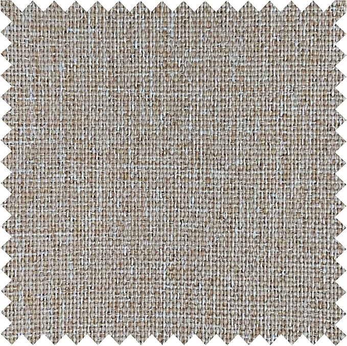 Macochico 120”Wx102”L 100% Blackout Linen Curtains Pinch Pleated Thermal Panels for Sliding Door Bedroom Living Room Farmhouse Shabby Chic Sand Beige Burlap Curtains with Tieback 1 Panel