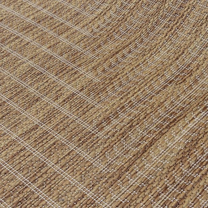 Adiva Rugs Outdoor Indoor Area Rug, Weather Resistant, Easy to Clean, Stain Resistant Floor Mat for Dining Room, Backyard, Deck, Patio (Wooden, 2'6" x 7')