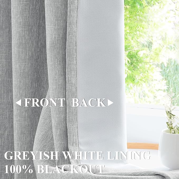 Vision Home Silver Gray Pinch Pleated Full Blackout Curtains Room Darkening Window Curtains 63 inch for Living Room Bedroom Thermal Insulated Pinch Pleat Drapes with Hooks Back Tab 2 Panel 40" Wx63 L