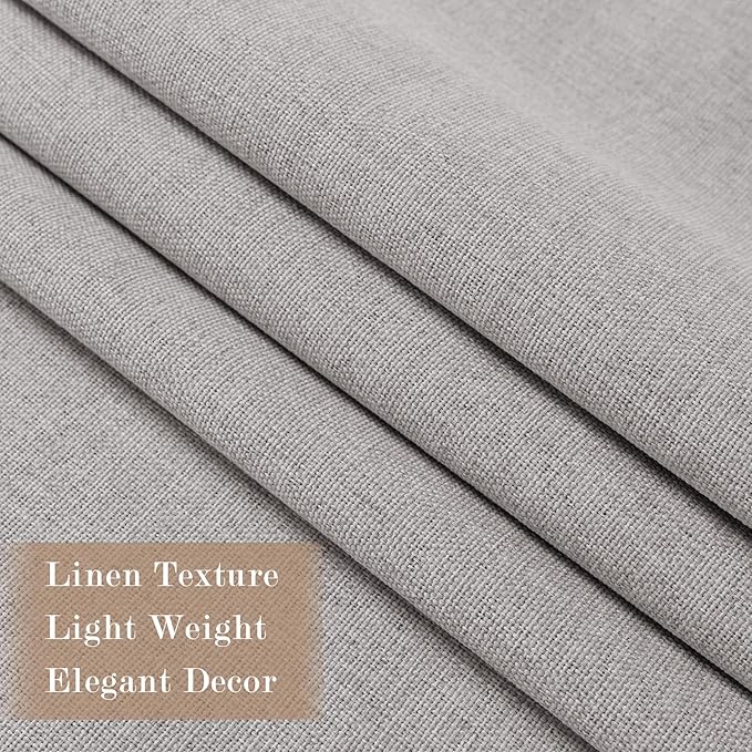 Extra Wide 100% Blackout Linen Textured Curtains - Room Dividers, W150 x L108 (1 Panel), Pinch Pleat Drapes for Living Room, Full Light Block Out Drapery for Sliding Door, Browish Grey