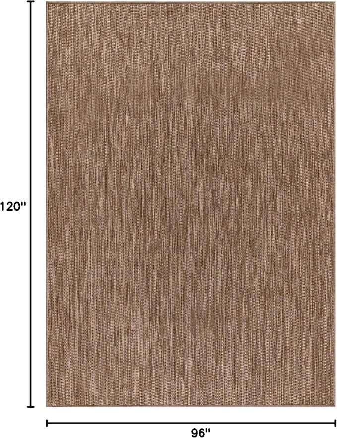 CAMILSON Outdoor Rug 8x10 Modern Area Rugs for Indoor and Outdoor Patios and Porches - Waterproof, Washable, Non-Shedding, Easy-to-Clean Outside Carpet (8 x 10, Solid - Jute)
