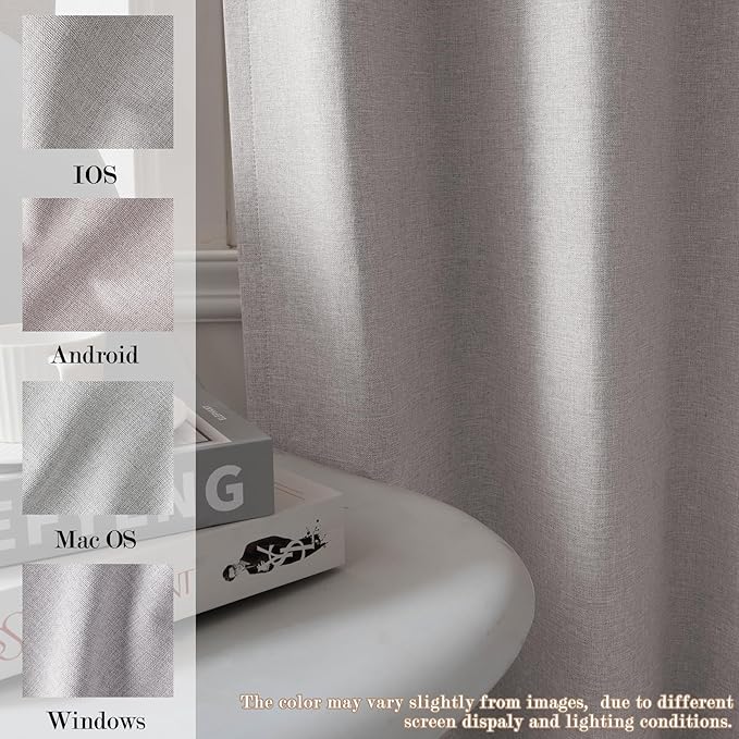 100" W x 96" L Faux Linen Room Divider Curtains, Full Blackout Pinch Pleated Drapes for Traverse Rod, Bedroom Divider Privacy Drapery with Hooks for Ceiling Track, 1 Panel, Browish Grey