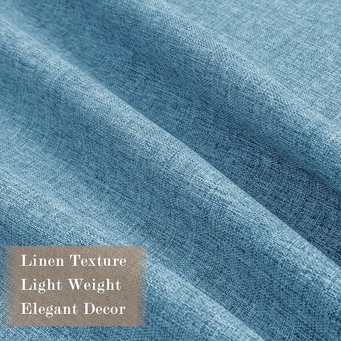 Room Divider Curtains Screen Partitions, Linen Look 100% Blackout Drapery 108 Inches Long, 100" Wide Pinch Pleated Window Drapes, Privacy Protecting, Light Blocking, (1 PC, Blue)