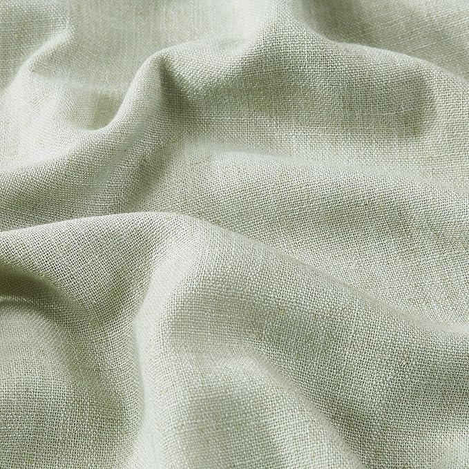 Vision Home Soft Green Pinch Pleated Full Blackout Curtains Linen Blended Room Darkening Window Panels 108 inch for Living Room Bedroom Thermal Insulated Pinch Pleat Drapes with Hooks 60" Wx108 Lx1