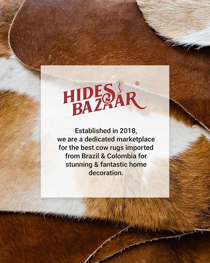 Light Tricolor Cowhide Rug Premium Cowhides Leather with Mixed White, Brown & Black Color Pattern - Natural Cowhide Rug for Office & Home Decor - Cow Hide Rugs 6x6-7 ft