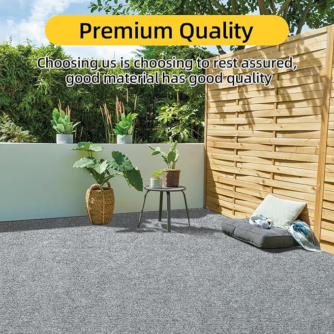 Marine Carpet,6 FT x 18 FT Smoke Gray Indoor Outdoor Carpet 0.2" Thick Boat Carpet with Water-Proof TPE Backing, Non-Slide Outdoor Marine Carpet Roll for Home, Patio, Porch, Deck