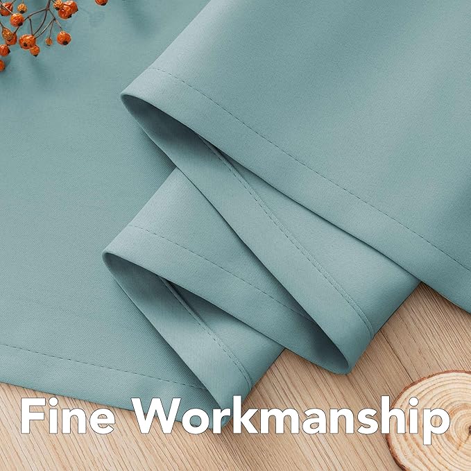 H.VERSAILTEX Blackout Curtains for Bedroom Thermal Insulated Room Darkening Living Room Curtains 84 Inch Long Grommet Privacy Protection Window Curtain Panels/Drapes, 2 Panels, Mineral Blue