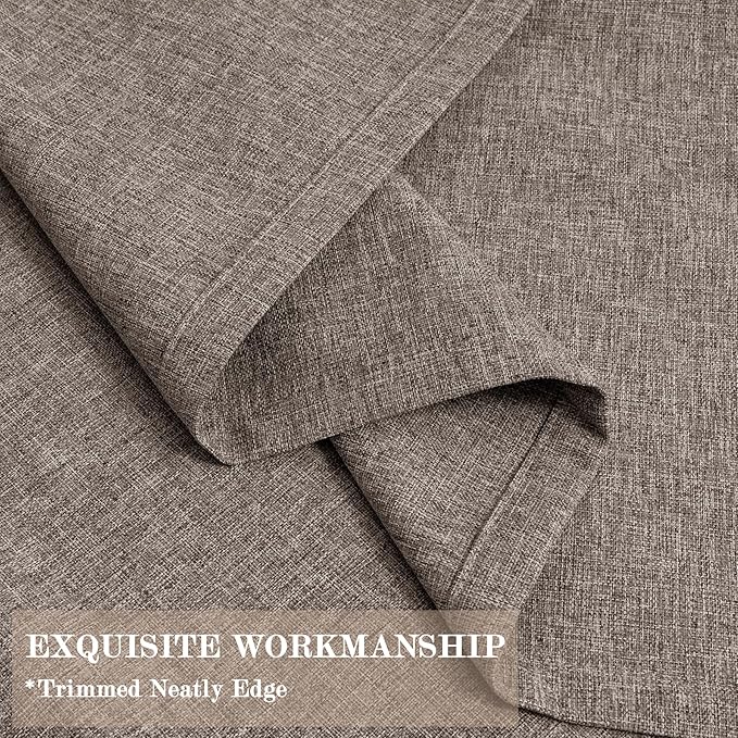 120" Wx96 L Linen Room Divider Drapes for Doorway/Glass Window/Sliding Door/Patio, Extra Wide Pinch Pleated Full Blackout Curtains for Girls Boys Teen Kids Room, 1 Panel, Light Coffee