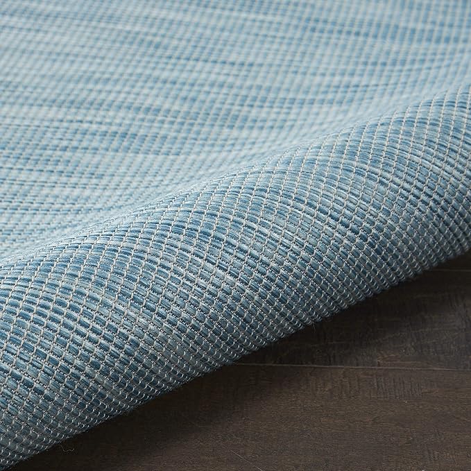 Nourison Home Positano Indoor/Outdoor Aqua 2'2" x 12' Area Rug, Easy Cleaning, Non Shedding, Bed Room, Living Room, Dining Room, Backyard, Deck, Patio (2x12)