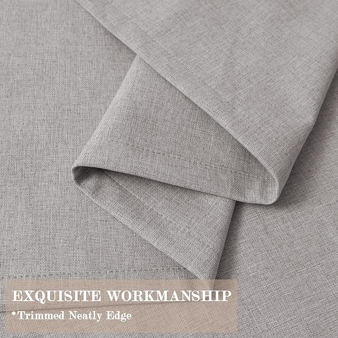 100% Blackout Linen Textured Drapes for Bedroom Pinch Pleated Curtains for Track System Portable Drapery for Sliding Glass Door/Storage/Space Room Divider, 70" Wx102 L, 1 PC, Browish Grey