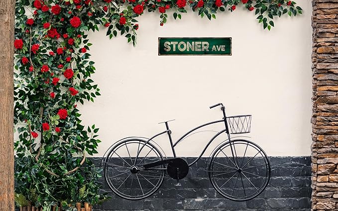Vintage Tin Sign Retro Metal Stiner Ave Signs Stylish Wall Art Plaques for Home Decor Bathroom Kitchen House and Gothic Wall Decor or as a Unique Poster 16x4 in