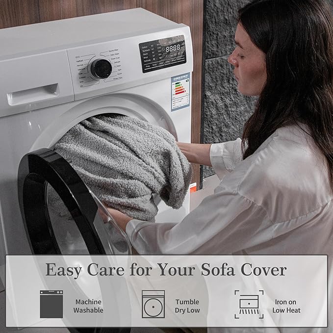 Couch Cushion Covers for Sectional Sofa, Stretch Soft Sofa Slipcovers Washable Wear-Resistant Universal Furniture Protector for Living Room(1 Piece Large Cover, Light Gray)