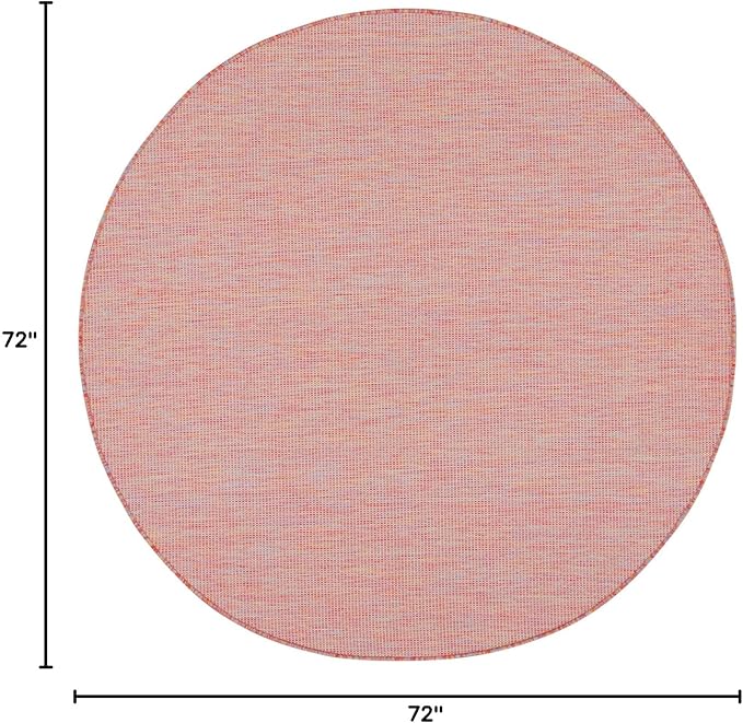 Nourison Home Positano Indoor/Outdoor Rainbow 6' x Round Area Rug, Easy Cleaning, Non Shedding, Bed Room, Living Room, Dining Room, Backyard, Deck, Patio (6 Round)