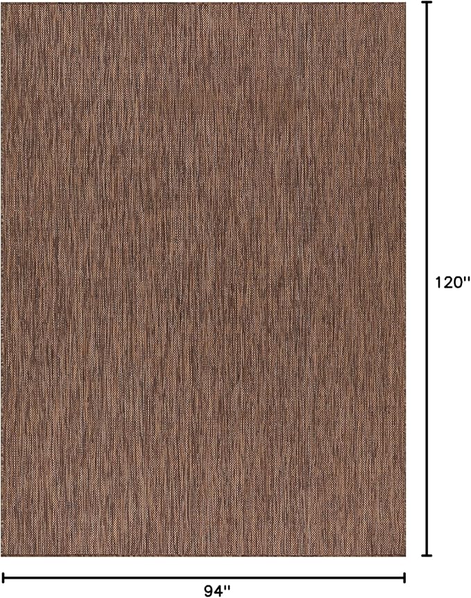 Washable Indoor Outdoor Rug Weather Resistant Carpet Modern Solid for Porch Deck Balcony Backyard Patio Rug 8x10 Gold Brown