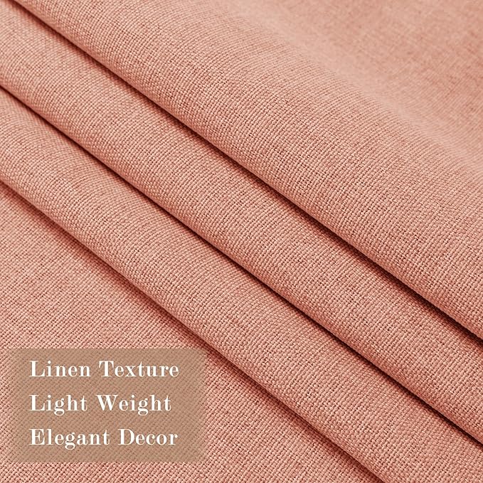 100% Blackout Linen Textured Drapes for Bedroom Pinch Pleated Curtains for Track System Portable Drapery for Sliding Glass Door/Storage/Space Room Divider, 70" Wx84 L, 1 PC, Orange