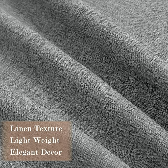 Mid Grey Pinch Pleat 100% Blackout Drapes Linen Blend, Room Divider, Room Darkening, Energy Saving, Furniture Protecting, Light Blocking Extra Wide Privacy Curtains, 240Wx84L, 1 PC