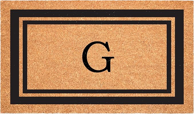 Calloway Mills 152963048G Black Border 30" x 48" Monogram Doormat Letter (G)