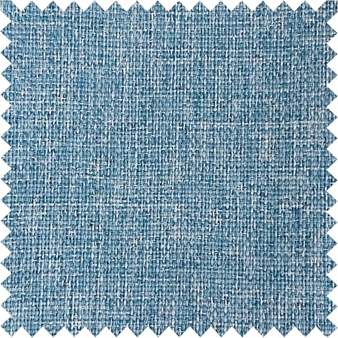 Macochico 100% Blackout Pinch Pleated Linen Curtains 84 Inch Length Thermal Blackout Curtains for Bedroom Living Room Nursery Blue Farmhouse Burlap Curtains with Tieback 52”Wx84”L 1 Panel